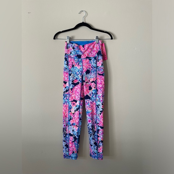 NWT Lilly Pulitzer leggings turtle amazement pink Blue XXS - Picture 4 of 10